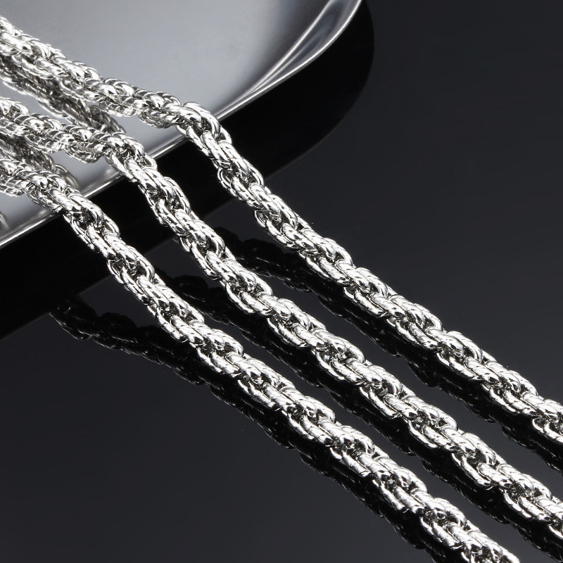 新款钛钢压痕双织链饰品链条diy项链手链毛衣链古巴链搭配链装饰