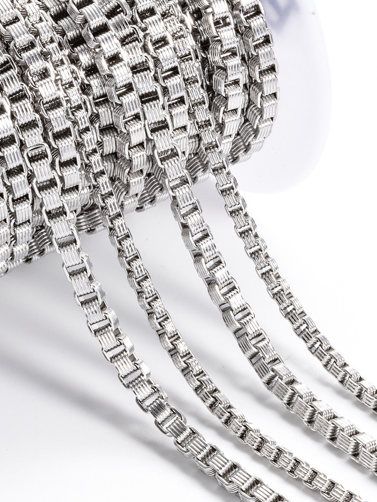 TITANIUM STEEL VERTICAL BOX CHAIN JEWELRY CHAIN DIY NECKLACE BRACELET FASHION CHAIN FASHION CLOTHING CHAIN PERSONALITY ACCESSORIES