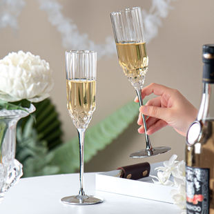 派一摩登家高脚水晶香槟杯套装家用鸡尾酒杯白葡萄酒杯起泡酒杯子