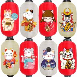 日式风格招财猫和风灯笼日本料理餐厅和室仕女图吊灯罩装饰户外