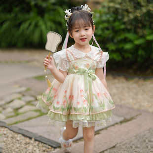 《清仓》三坑洛丽塔女童国风古风仙女连衣裙儿童古装汉服裙子夏季