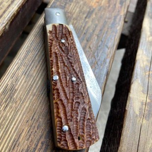 鹿角刀柄蒙心根付染色椰壳蒙心木头染色竹子染色茶则染色古法染