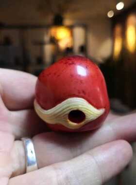 红色染料效果根付染色鹿角染料鹿角根付染色古法染色夜叉五倍子