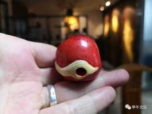 红色染料效果根付染色鹿角染料鹿角根付染色古法染色夜叉五倍子