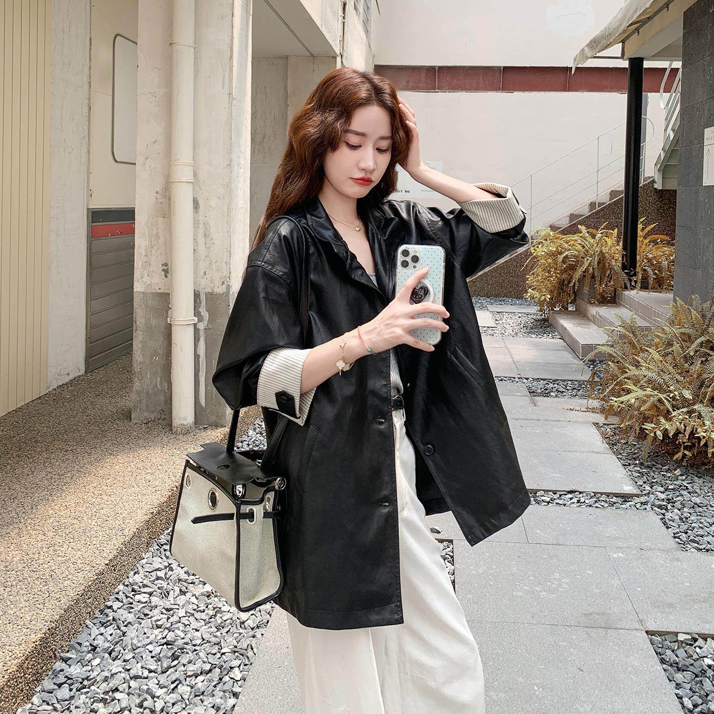 黑色高级感又a又飒皮衣外套女秋季2025新款小个子休闲显瘦夹克