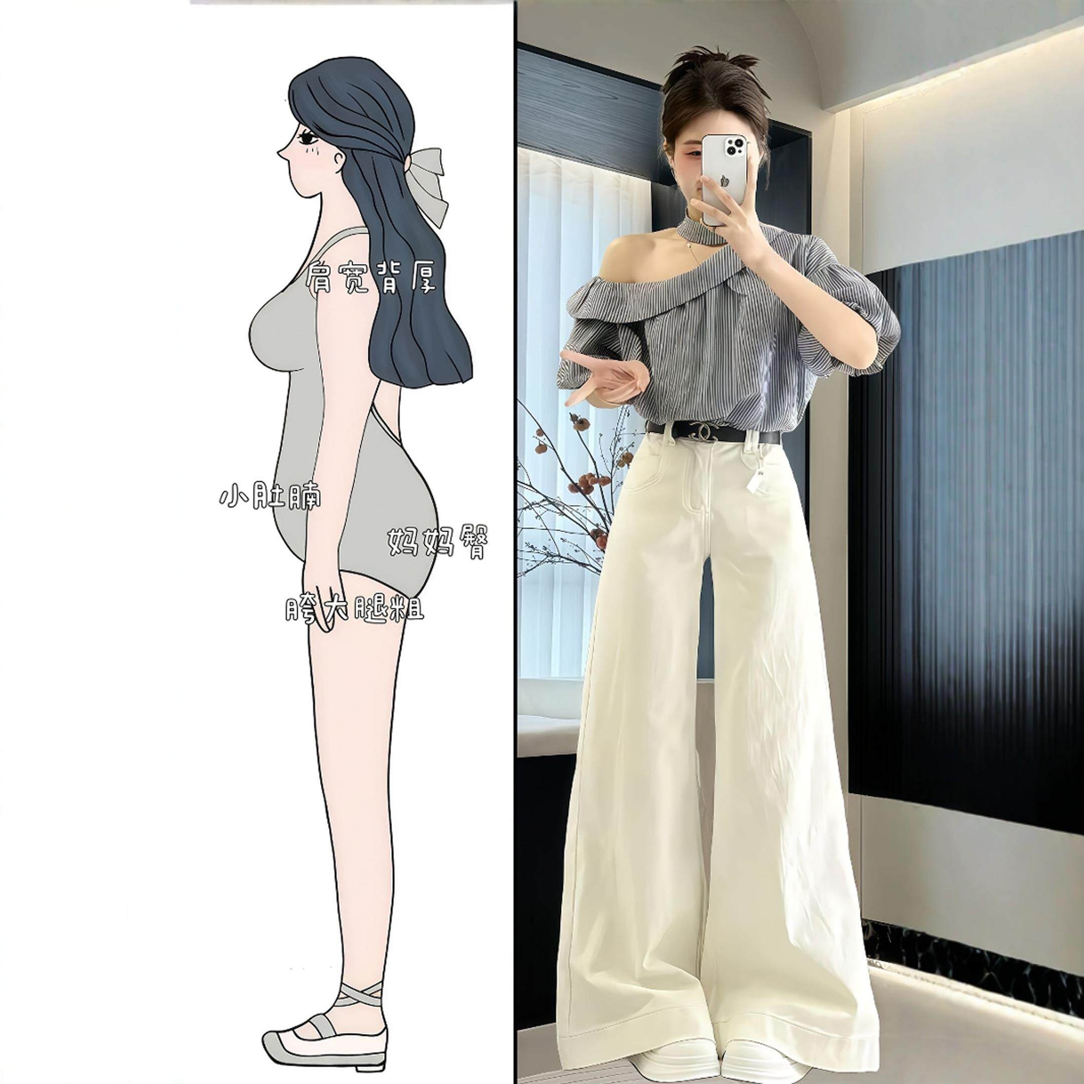 夏季穿搭套装女大码胖mm露肩格纹上衣阔腿裤子韩系高级减龄两件套