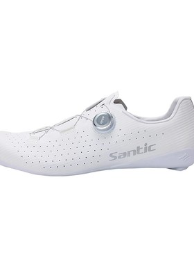 Santic森地客 碳纤维底公路锁鞋竞技单车鞋专业白色骑行鞋男无尽