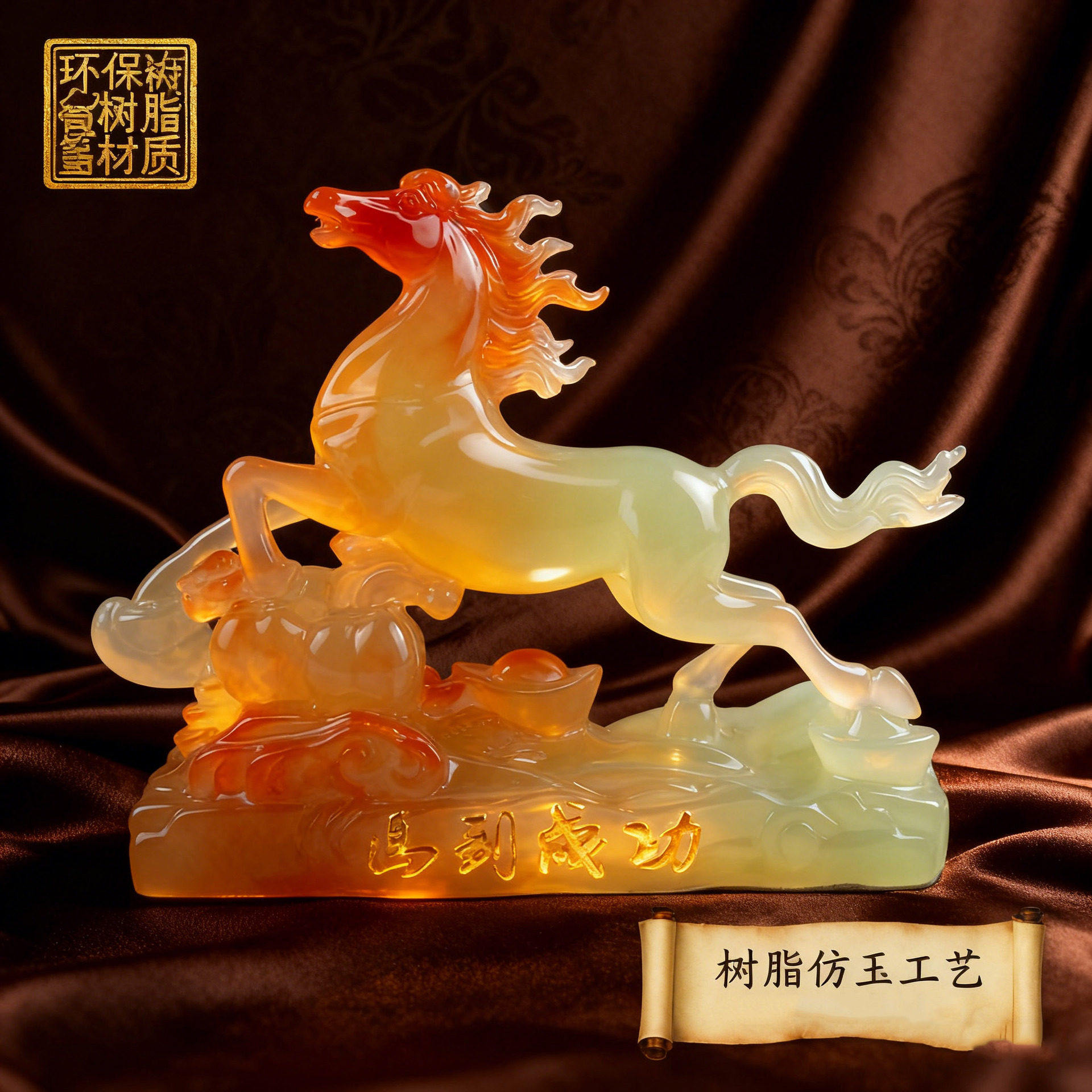 马到成功玉石马摆件招财老板办公室桌酒柜装饰品公司乔迁开业礼物,家居饰品,装饰摆件,淘宝优惠券,粉丝福利购,淘宝优惠卷