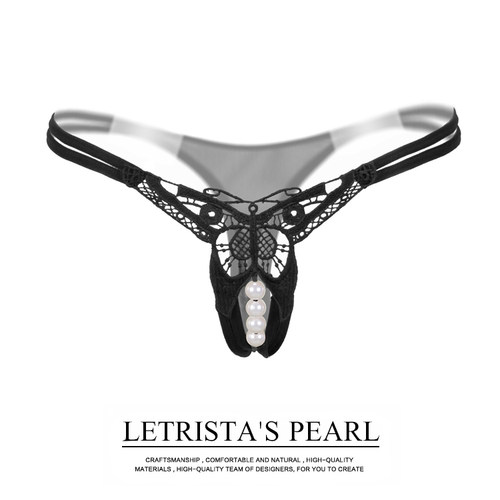 按摩内裤女大珍珠前后开裆丁字裤