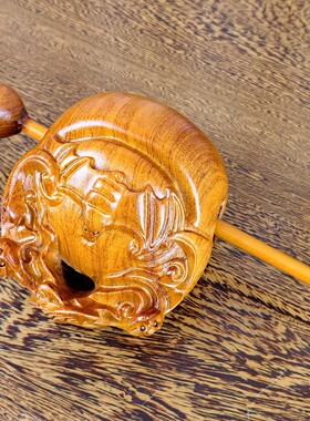 花梨实木雕刻木鱼敲解压神器