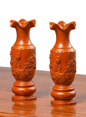 实木花瓶可插花客厅装饰