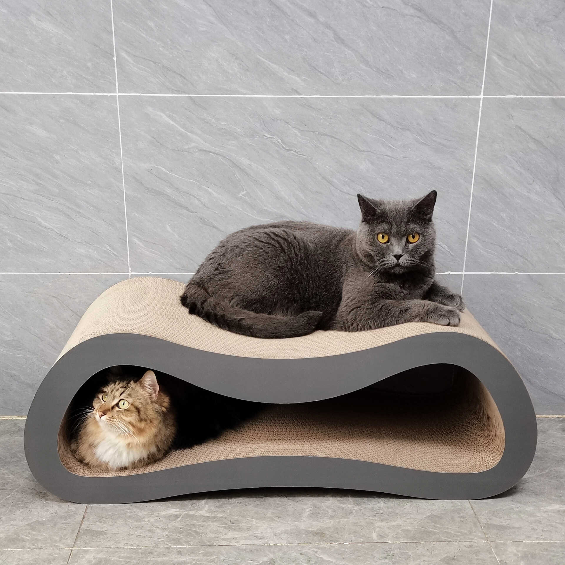 icle猫抓板超大号双层立式多猫家庭可用瓦楞纸耐磨一体猫窝猫沙发