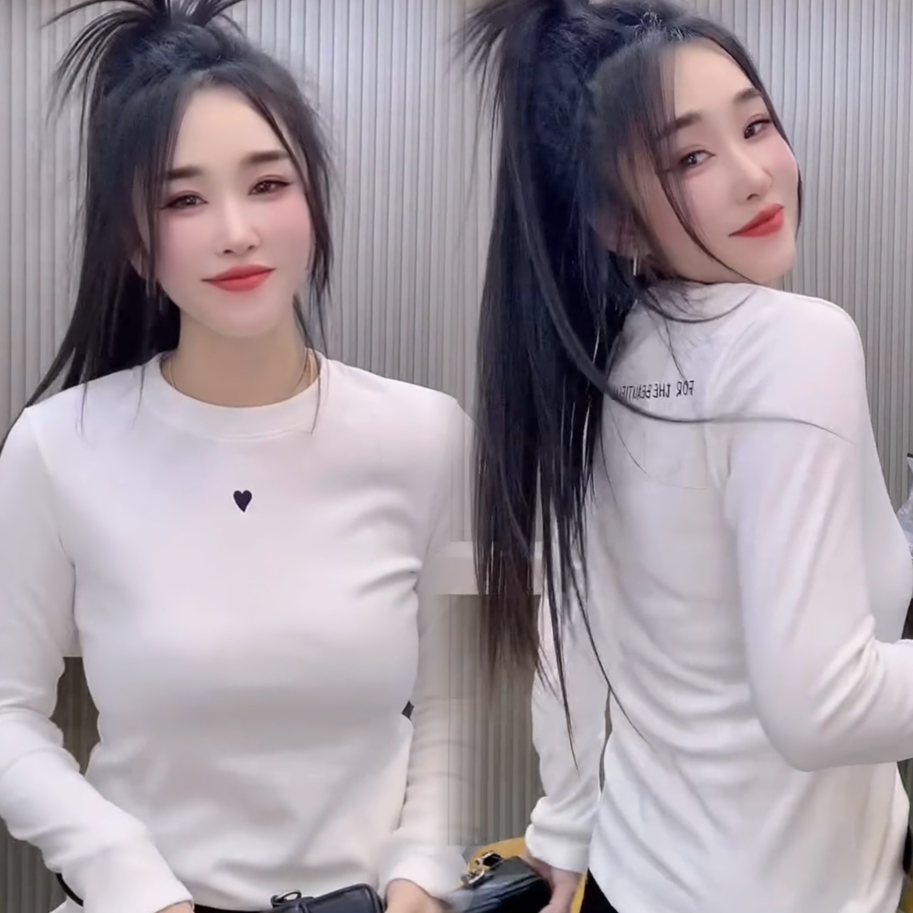 欧洲站2025冬季新款爱心刺绣后背字母磨毛打底衫女时尚百搭上衣潮