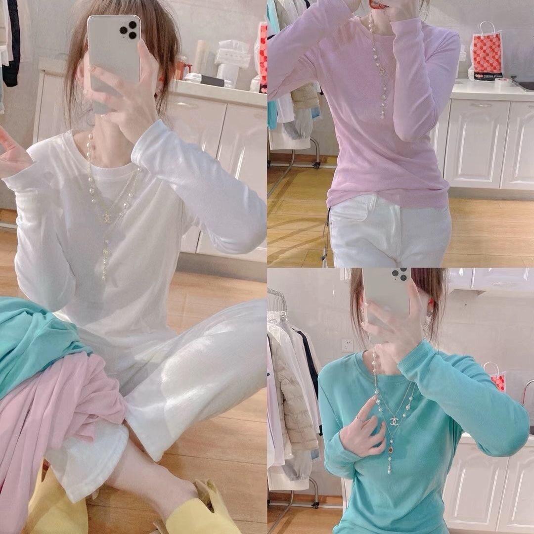 欧洲站2026春季新款纯色净版打底衫女时尚洋气百搭长袖套头上衣潮