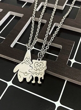 银魁与情侣项链一对学生闺蜜锁骨链可爱吊坠男女潮