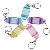 水晶透明塑料双面双挂环钥匙牌酒店宾馆可标记书写25个装 DM19