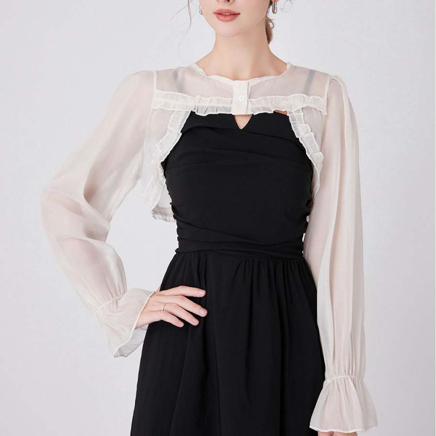 春夏秋韩版女百搭长袖雪纺披肩