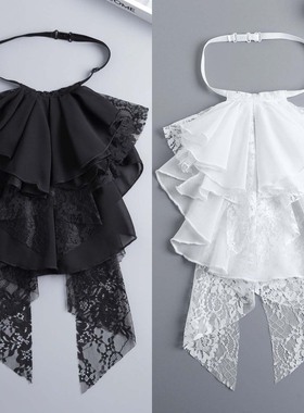 假领子白色宫廷领结领花百搭女款复古暗黑系外搭蕾丝脖套围脖装扮