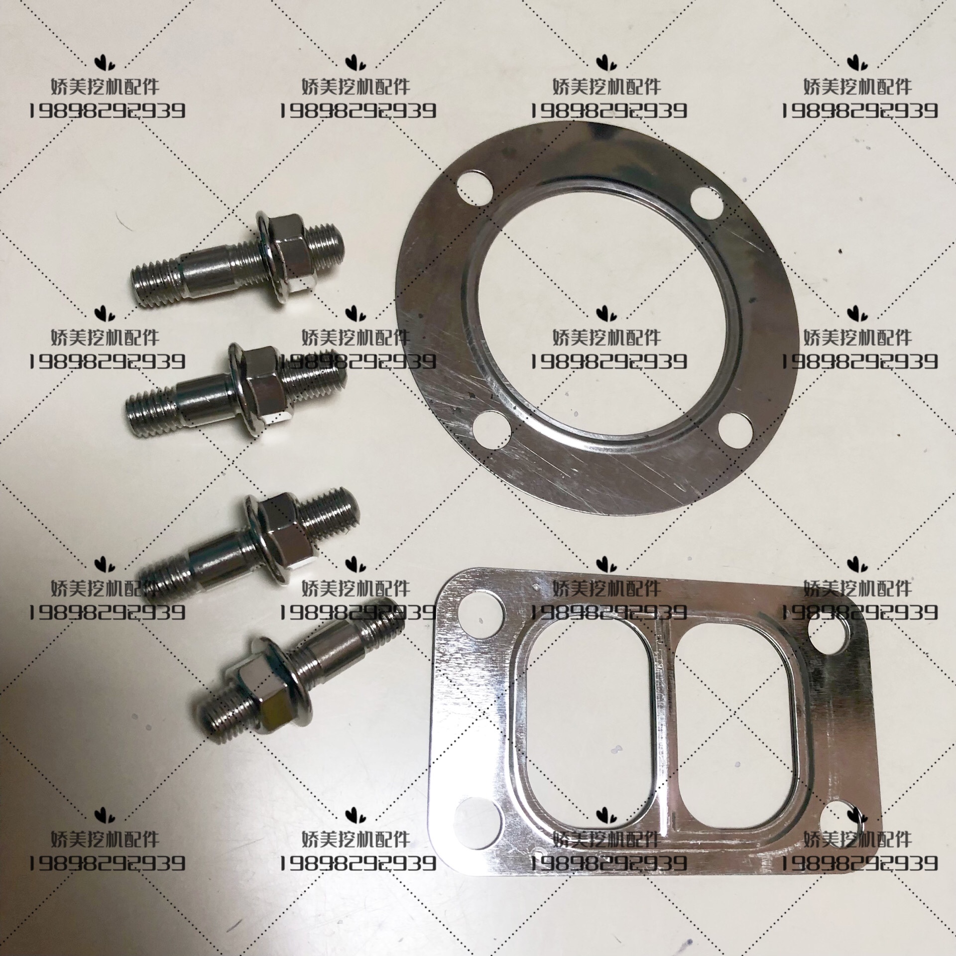斗山大宇挖机配件DH220-7/215-7/225-7 DB58增压器垫片增压器螺丝