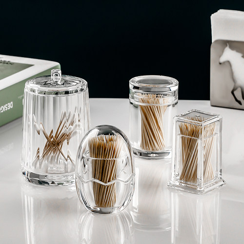 透明带盖亚克力牙签瓶