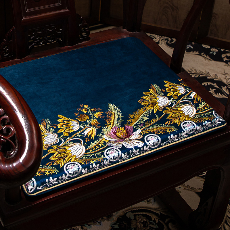 新中式红木古典椅子垫防滑圈椅太师椅官帽椅座垫实木家具沙发坐垫