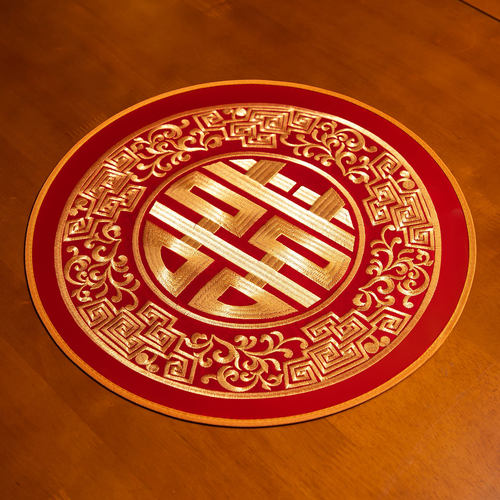 新年红色喜庆圆形碗垫杯垫