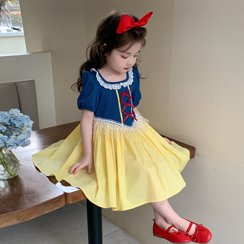 女童白雪公主裙夏装新款小女孩生日礼服裙薄款短袖女宝宝连衣裙子图片