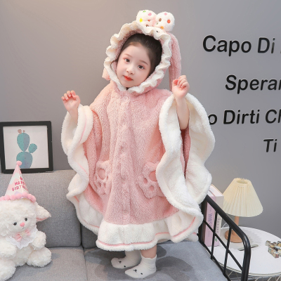 甜美外穿加绒加厚中长睡袍家居服