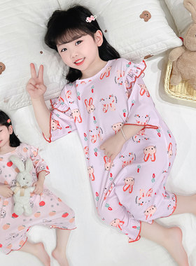 家居服舒适飞袖连体衣女童