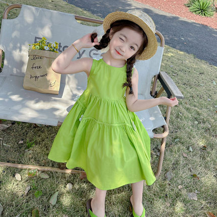 女童连衣裙夏季2026新款儿童洋气纯棉薄款女宝宝无袖夏装背心裙子