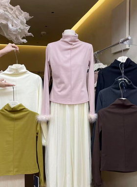 boff-十拿百补半高领毛呢加厚德绒小衫86327