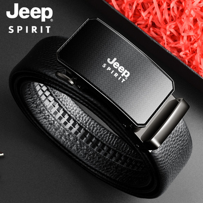 JEEP正品新款男士真皮腰带自动扣时尚百搭休闲头层皮皮带0645