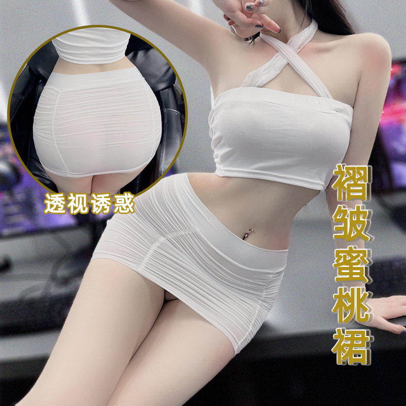 超短裙小个子褶皱超短裹臀裙