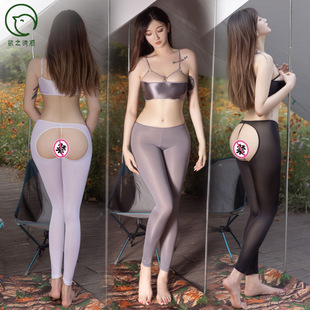 勒肉瑜伽裤骆驼趾女裤户外女心机透显鲍缝性感露臀镂空冰丝异形裤