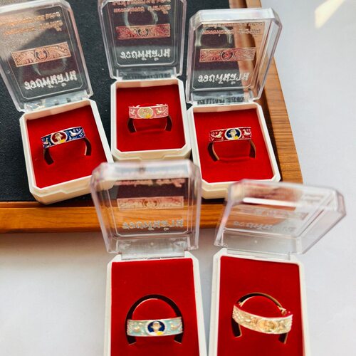 龙婆瑞花开富贵原庙正品珐琅新款招财戒指泰国2569LP鲁艾佛牌项链