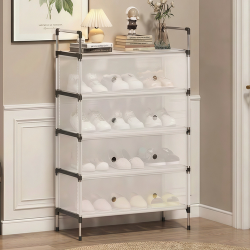 门口简易鞋架家用室内多层防尘结实宿舍出租房入户收纳鞋帽一体架