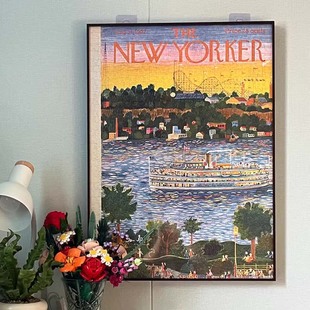 纽约客拼图框1000片49*67.8铝合金55*70留白边实木框海报拼图裱框
