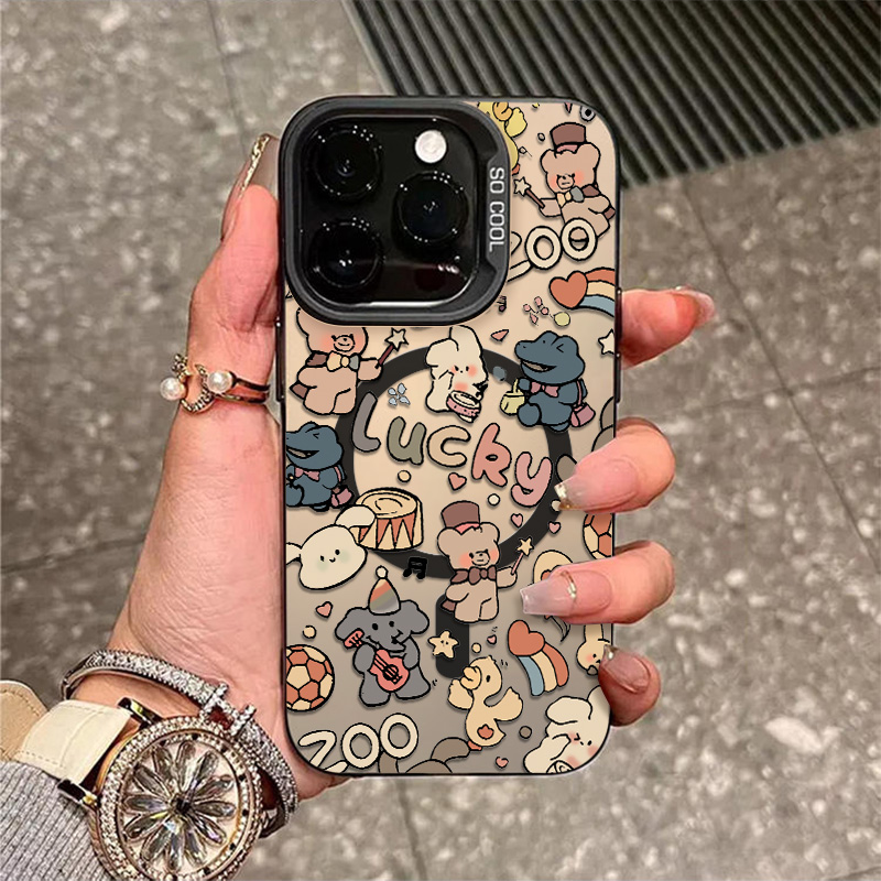 动物派对磁吸壳适用iphone16手机壳新款苹果15promax保护套15plus男女14硅胶13pro防摔12高级11pro卡通无线充