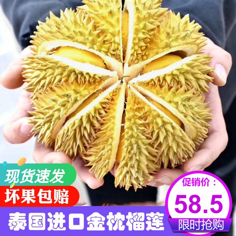 现货速发热卖泰国进口金枕榴莲金枕头新鲜榴莲水果非甲仑托曼尼