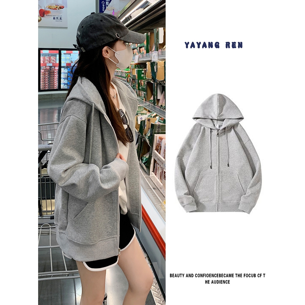 德国进口黑色连帽卫衣女秋冬季加绒加厚2025新款美式宽松上衣休闲