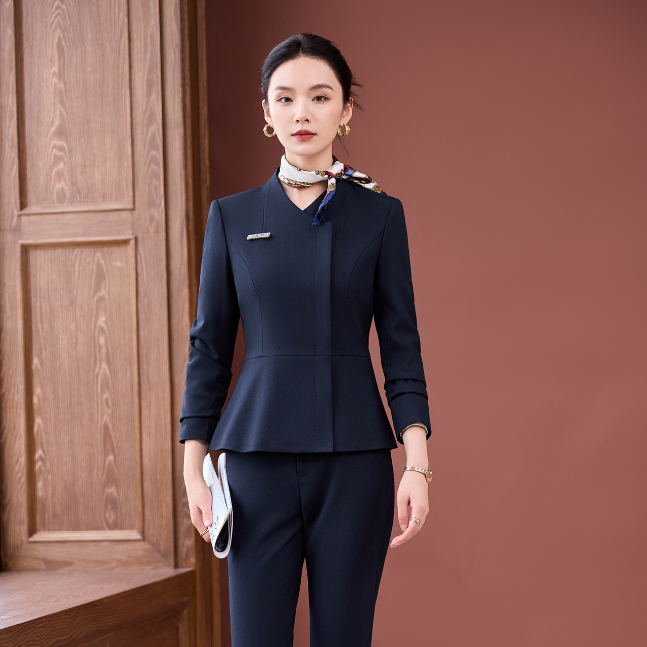 德国进口秋冬职业装女裙套装职场正装白领精英酒店银行西服珠宝店