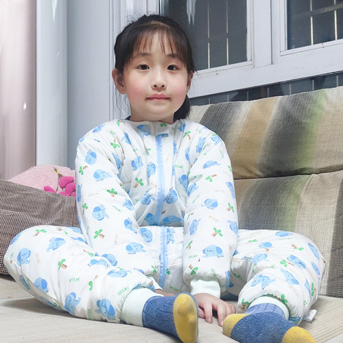 儿童加厚分腿睡袋宝宝中小童婴儿
