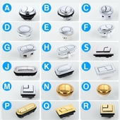 马桶水箱双按钮通用单按老式 抽水马桶盖开关按键座便器冲水配件金