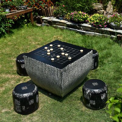 室外防水防晒象棋桌椅组合户外庭院露天下棋方桌室外仿石石桌石凳