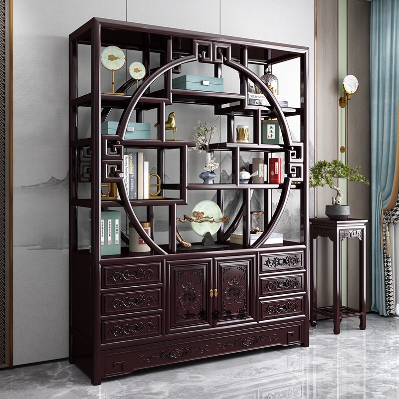 新中式博古架实木中式花梨木茶柜置物架多宝阁现代简约隔断多宝阁