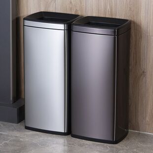 20升30升商用垃圾桶加大容量高款方形无盖直投不锈钢酒店卫生间