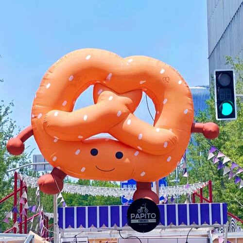 充气面包气模新款牛角包发光甜甜圈汉堡商场打卡仿真卡通气模网红