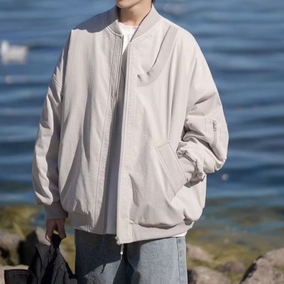 夹克立领宽松型免烫处理外穿