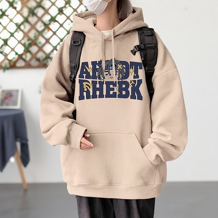 NTBF秋冬季加绒国潮牌美式重磅纯棉宽松卫衣加厚保暖时尚情侣外套