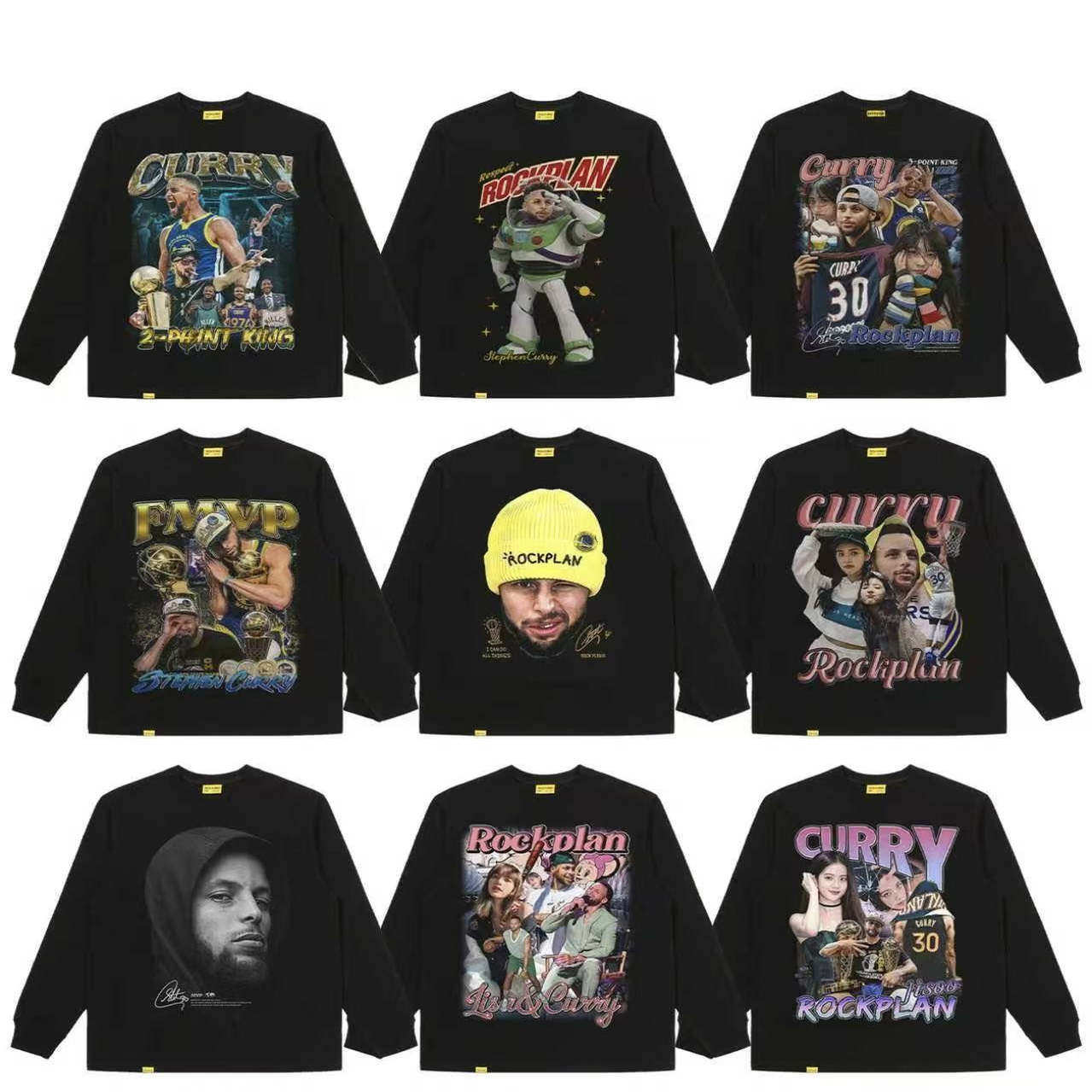 摇滚计划潮牌美式复古水洗做旧宽松嘻哈长袖T恤透气重磅打底衫秋